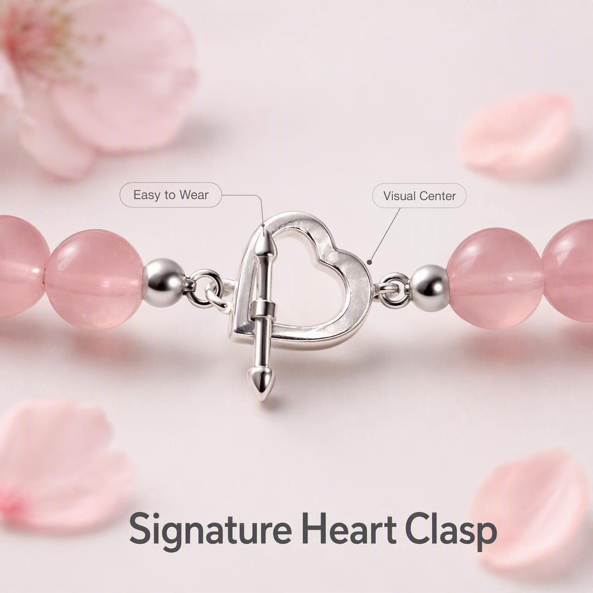 Rose Quartz Beaded Bracelet | S925 Silver | Self Love Collection