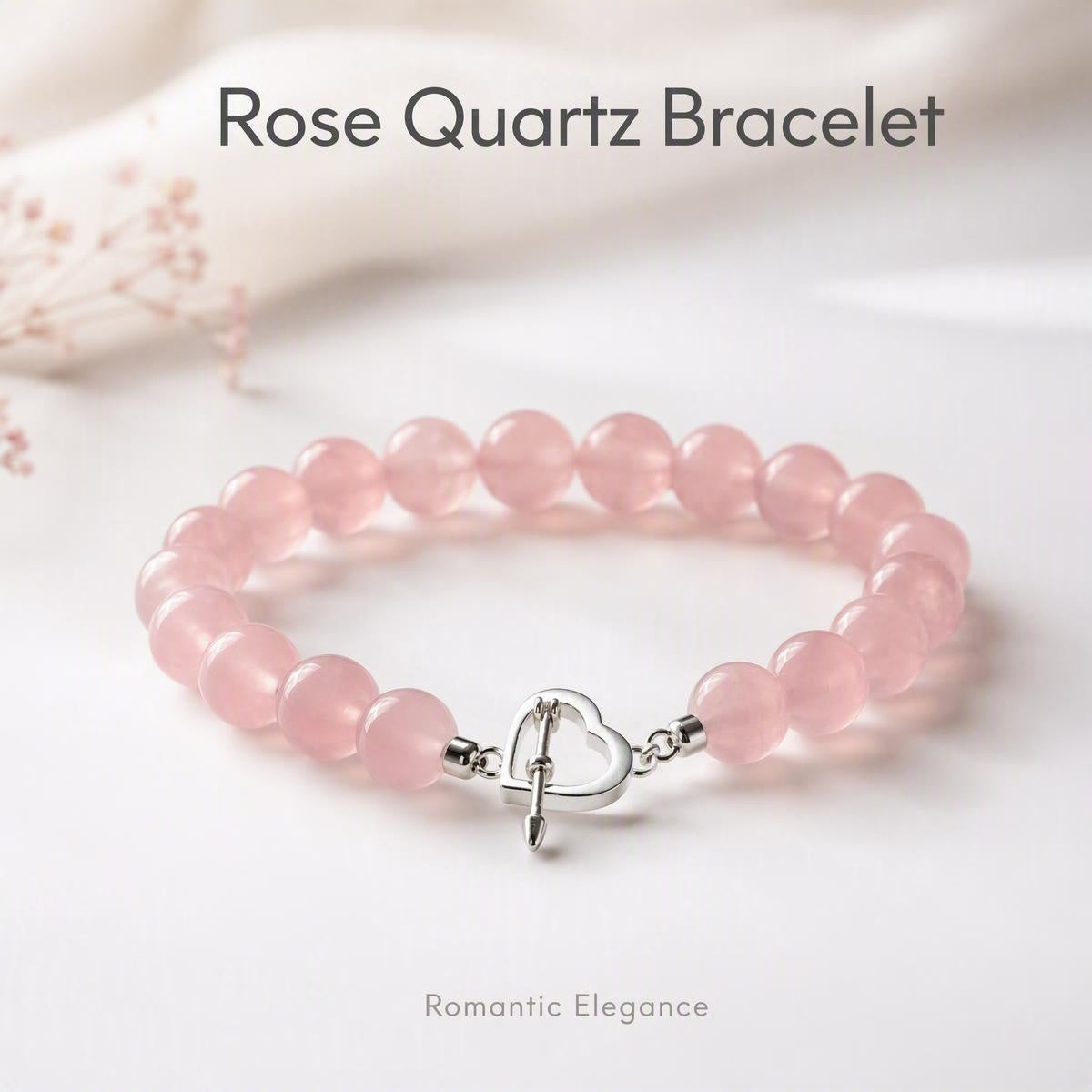 Rose Quartz Beaded Bracelet | S925 Silver | Self Love Collection