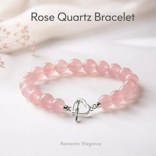 Rose Quartz Beaded Bracelet | S925 Silver | Self Love Collection