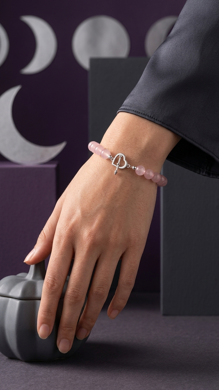 Rose Quartz Beaded Bracelet | S925 Silver | Self Love Collection